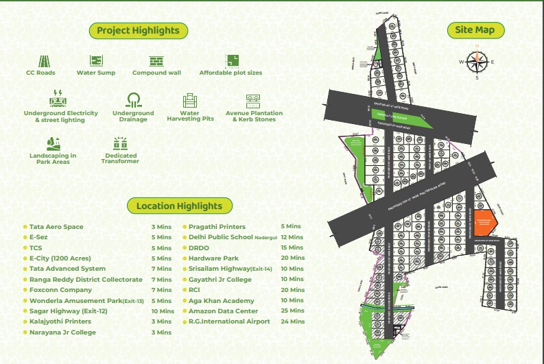 HMDA approved open plots at tukkuguda- kongarakalan